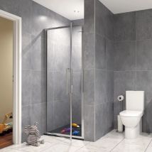 Lakes Coastline Bay Carradale Hinged Shower Door Cubicle Enclosure, 1000mm-Without Side Panel-With Tray