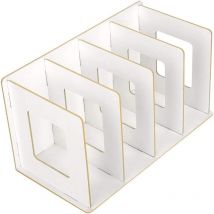 Organisateurs de bureau bricolage en bois pour bureau, boîte de classement en plastique pour porte-revues pour paperasse, dossiers(White)
