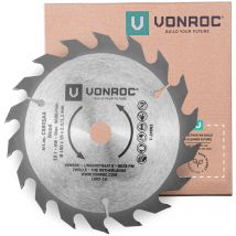 VONROC Lama per sega circolare, 150 x 16 x 2,0/1,1 mm, 18 denti, per legno, universale