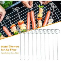 Lamapee Metallspieße für Luftfritteusen, 10 cm x Kebab-Halter-Spieße, 10 Stück Metallspieße, Duronic-Halter, Luftfritteusen-Spieße, Stützspieße,