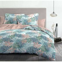 Parure de couette 2 pieces rose 140 x 200 cm - amazonie pastel