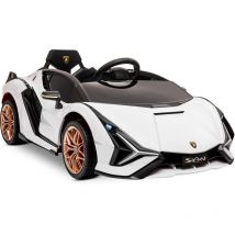 Lamborghini Sian White auto a batteria 12V per bambini 3-8 anni telecomando Playkin