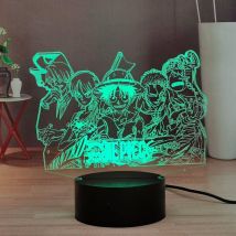 Lamchim lampe led manga, Luffy Sanji Zoro Nami Lampe de bureau led télécommandée avec 16 couleurs, décoration de lampe de chevet pour chambre
