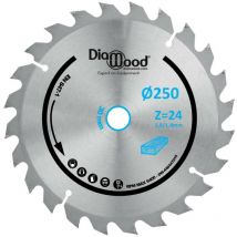Diamwood - Lame de scie circulaire hm débit d. 250 x Al. 30 x ép. 2,8/1,8 mm x Z24 Alt pour bois