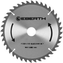 EBERTH Lame de Scie Circulaire en Acier avec Dents en Carbure pour la Coupe du Bois (Diamètre 210mm, Alésage 16mm, Épaisseur de la Lame 1.6mm,