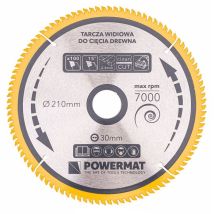 Lame De Scie Circulaire Carbure 210mm – 100 Dents Pour Coupe Précise Bois Dur – Vitesse Max 7000 Trs/min – Acier Trempé – Powermat