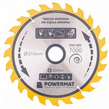 Powermat - Lame de scie circulaire pour bois en carbure ø 210x30 mm 24 dents