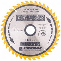 Powermat - Lame de scie circulaire pour bois en carbure ø 210x30 mm 40 dents