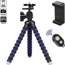 KZQ - Mini Trépied Flexible,Trépieds Smartphone Portable avec Télécommande Bluetooth pour iPhone,Samsung,Huawei et GoPro Appareil Photo