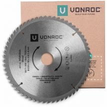 Vonroc - Lame de Scie Universelle pour Bois MS802AA - Lame Scie Circulaire à Onglet Radiale 216 mm de Diamètre Avec 60 Dents - Compatible avec Scie