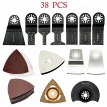 Grid Cool - Lame per sega oscillanti miste, kit di accessori lame per sega multiutensile, lame Multimaster oscillanti da 38 pezzi, per accessorio