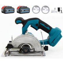 Lame per seghe circolari 2 pezzi, sega circolare elettrica senza fili, taglierina per legno, tagli smussati da 0 a 45°, con 2 lame + 2 batterie da
