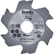KWB - by Einhell Lame pour Fraiseuses à lamelles (aux carbures de tungstène, ø 100 x 22 x 3,8 mm, 6 dents)