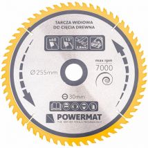Lame de scie circulaire universelle pour bois ø 255 x 30 mm 60 dents
