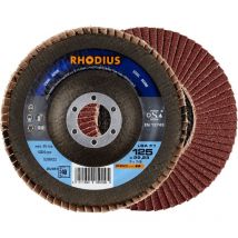 Rhodius - lsa F1, 10 Stück, 115 mm, Korn 80, Fächerschleifscheibe
