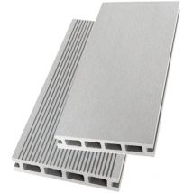 Lames terrasse composite gris. 2.60m - Garantie 7 ans - réversibles - Couleur Gris clair