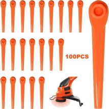Houhence - Lames débroussailleuse 70mm, Lot de 100 Lames de Rechange pour Coupe Bordure, Lame Tondeuse, Lame Plastique Coupe Bordure pour