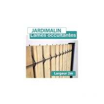 Cloture&jardin - Lames Occultation Bois Clair - 2M - jardimalin - 1,93 mètre