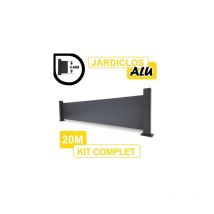 Cloture&jardin - Kit Clôture Aluminium Gris Anthracite 20M - jardiclos - Sur Platines - 0,40 mètre