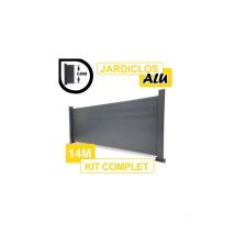 Cloture&jardin - Kit Clôture Aluminium Gris Anthracite 14M - jardiclos - Sur Platines - 0,80 mètre