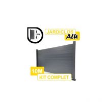 Cloture&jardin - Kit Clôture Aluminium Gris Anthracite 10M - jardiclos - Sur Platines - 1,20 mètre