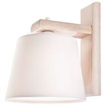 Lamkur Aida Wandleuchte mit Stoffschirm altweiß, 1x E27