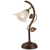 Lamkur Bluszcz Lampada da Tavolo Con Paralume Marrone, 4x E14