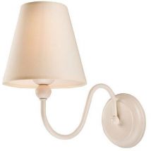 Lamkur Lighting - Lamkur Bouli Aplique Con Pantalla Con Pantalla De Tela, Blanco, 1x E27
