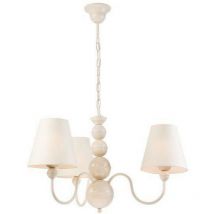 Lamkur Bouli Plafoniera a sospensione multibraccio con paralumi in tessuto, bianco, 3x E27