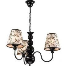 Lamkur Bouli Plafoniera a sospensione multibraccio con paralumi in tessuto, nero, 3x E27
