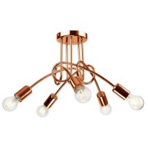 Lamkur Lighting - Lamkur Camilla Flexi Camilla Multi Arm Halbbündige Deckenleuchte Cooper, 5x E27
