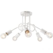Lamkur Lighting - Lamkur Camilla Flexi Camilla Multi Arm Halbbündige Deckenleuchte Weiß, 5x E27