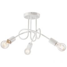 Lamkur Camilla Flexi Camilla Multi Arm Lámpara de Techo Semi Empotrado Blanco, 3x E27