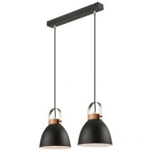 Lamkur Danielle Plafoniere a sospensione a cupola in acciaio grafite, 2x E27