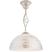 Lamkur Emilio Dome Pendel-Deckenleuchten mit Glasschirm, weiß, 1x E27