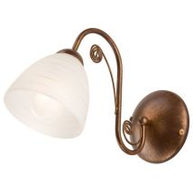 Lamkur Emilio Wandleuchte mit Glasschirm braun, 1x E27