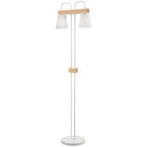 Lamkur Lighting - Lamkur Enrico Lámpara de Pie de Brazos Múltiples con Pantalla de Tela, Blanco, 2x E27