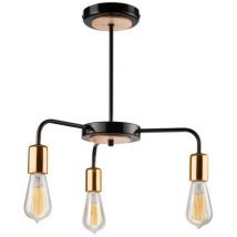 Lamkur Lighting - Lamkur Erica Industrial Multi Arm Halbbündige Deckenleuchte Schwarz, 3x E27