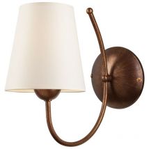 Lamkur Fabrizio Wandlampe mit Schirm Braun, 1x E27