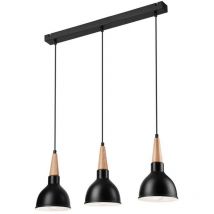 Lamkur Francesca Stab-Pendel-Deckenleuchte Schwarz, 3x E27
