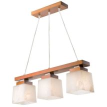 Lamkur Kubuś Kubus Bar Lámpara de Techo Suspendida, Pantallas de Cristal Rústico, 3x E27