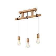 Lamkur Lighting - Lamkur Leon Industrial Stab-Pendel-Deckenleuchte Oliv, 3x E27
