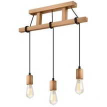 Lamkur Leon Industrial Stab-Pendel-Deckenleuchte Oliv, 3x E27