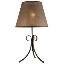Lamkur Lorenzo Lampada da Tavolo Con Paralume In Tessuto Marrone, 1x E27