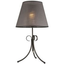 Lamkur Lighting - Lamkur Lorenzo Lampe de table avec abat-jour en tissu Anthracite, 1x E27