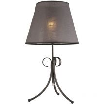 Lamkur Lorenzo Tischlampe mit Stoffschirm Anthrazit, 1x E27
