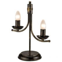 Lamkur Lighting - Lamkur Luca Traditional Lampe à poser Noir, 2x E14