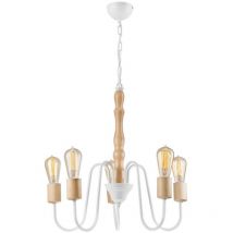 Lamkur Norah Industrial Mehrarm-Pendel-Deckenleuchte Weiß, 5x E27