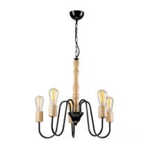 Lamkur Lighting - Lamkur Norah Industrial Plafonnier suspendu à plusieurs bras noir, 5x E27