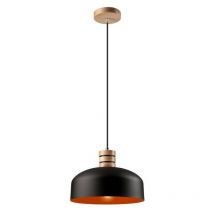 Lamkur Lighting - Lamkur Plafonnier Dome Suspension Noir / Orange, 1x E27